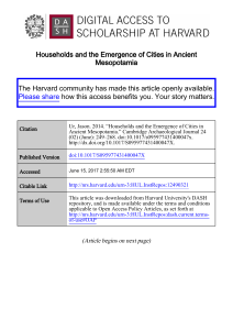 Households and the Emergence of Cities in Ancient Mesopotamia