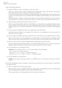Math 487 Exam 2 - Practice Problems 1. Short Answer/Essay