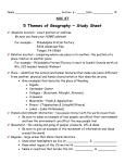 5 Themes of Geography ~ Study Sheet