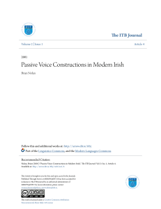 Passive Voice Constructions in Modern Irish