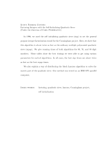 Factoring Integers with the Self-Initializing Quadratic - crypto