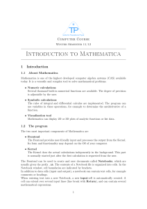 Introduction to Mathematica