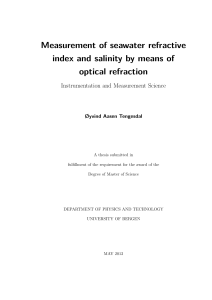 Measurement of seawater refractive index and salinity by means of