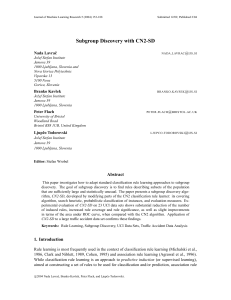 Subgroup Discovery with CN2-SD - Bristol CS