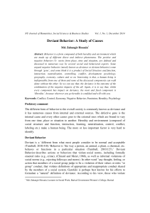 Deviant Behavior-A Study of Causes.