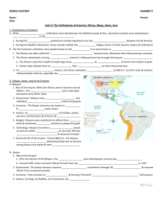 Page Unit 6: The Civilizations of America: Olmec, Maya
