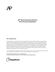 AP Environmental Science 2013 Scoring