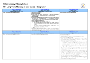 Long Term Planning – Geography - Kirton Lindsey Primary School