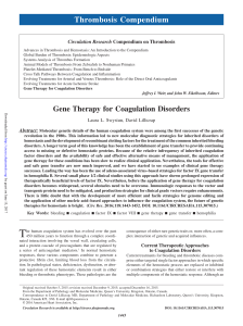 Gene Therapy for Coagulation Disorders