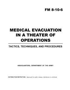 US Army Field Manual: Medical Evacuation in a Theater of Operations