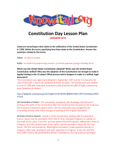 Constitution Day Lesson Plan