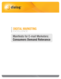 Manifesto for E-mail Marketers: Consumers Demand Relevance