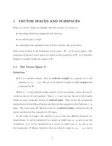 1 VECTOR SPACES AND SUBSPACES
