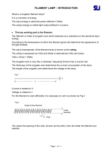 FILAMENT LAMP ~ INTRODUCTION