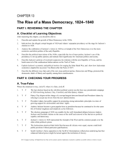 The Rise of a Mass Democracy, 1824–1840