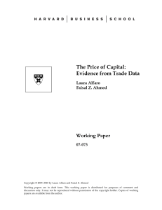 The Price of Capital - Harvard Business School