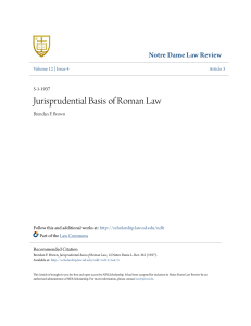 Jurisprudential Basis of Roman Law