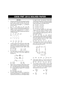 CBSE PMT 2012 SOLVED PAPER