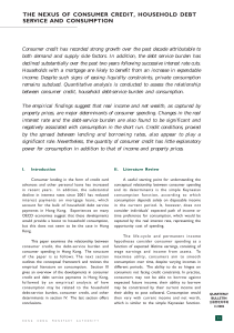 The Nexus of Consumer Credit, Household Debt Service and