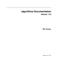 algorithms Documentation