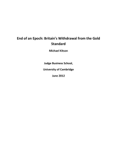 End of an Epoch: Britain`s Withdrawal from the Gold Standard