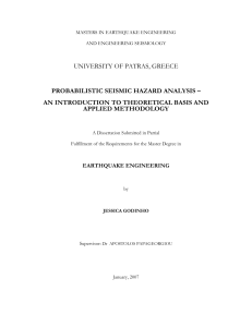 Probabilistic seismic hazard analysis