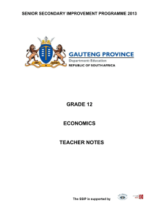 grade 12 economics teacher notes