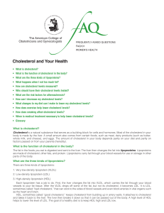 FAQ101 -- Cholesterol and Your Health