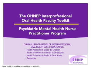 Health Assessment Across Lifespan - Oral Health Nursing Education