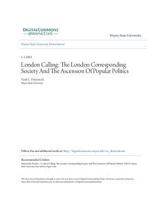 The London Corresponding Society And The Ascension Of Popular