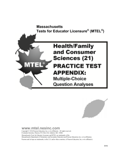 Health/Family and Consumer Sciences (21 - MTEL