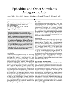 Ephedrine and Other Stimulants As Ergogenic Aids