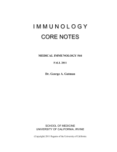 immunology core notes