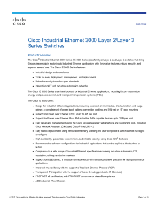 Cisco Industrial Ethernet 3000 Layer 2/Layer 3 Series Switches Data