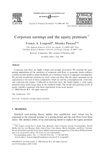 Corporate earnings and the equity premium