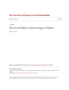 The Social Welfare of Advertising to Children