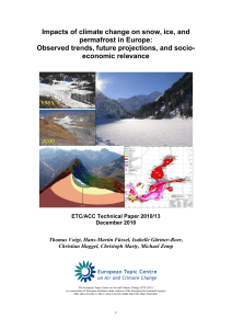 Primary impacts of climate change on the cryosphere