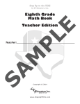Eighth Grade Math Book Teacher Edition
