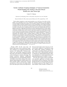 Hunter-Gatherer Foraging Strategies in Tropical Grasslands: Model