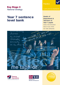 Year 7 sentence level bank