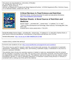 Bamboo Shoots: A Novel Source of Nutrition and Medicine (PDF