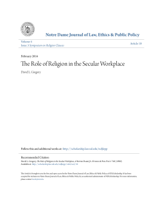 The Role of Religion in the Secular Workplace