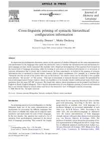 Cross-linguistic priming of syntactic hierarchical