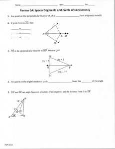 Review 5A: Special Segments and Points of Concurrency