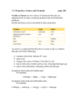 7.2: Properties, Names, and Formulas page 268 •Acids and bases