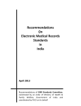 Recommendations On Electronic Medical Records Standards In India
