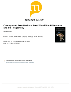 Cowboys and Free Markets: Post-World War II Westerns and U.S.