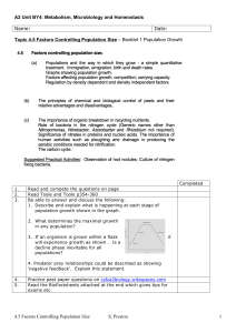 4.5 Factors Controlling Population Size S. Preston 1 A2 Unit BY4