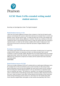 GCSE Music SAMs extended writing model student answers