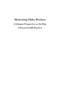 Motivating Older Workers - VU Research Portal